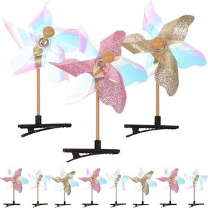 11pc Pink and Gold Pinwheel Clips